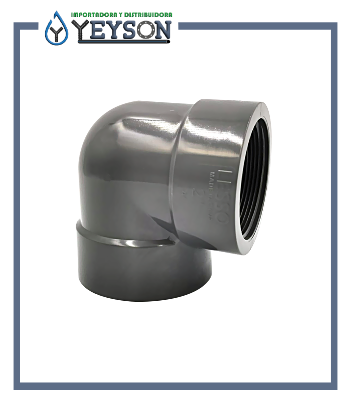 Codo de 90° PVC SCH-80 roscada Lesso